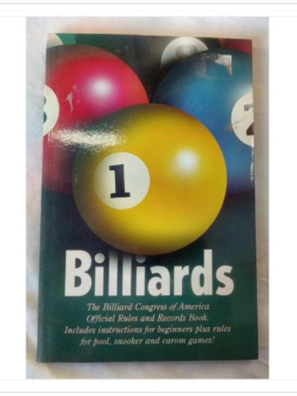 Billiards Official Rules and Records Book Pool Snooker Carom Games BCA 1996 PB